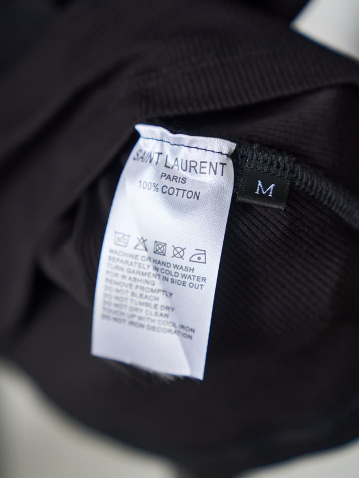 Saint Laurent YSL Embroidered Stretch Tank Top in Black