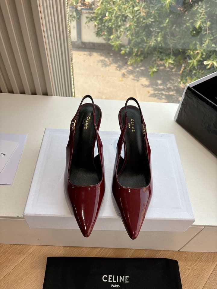 Celine Runner Platform Sneakers – 2025 Spring/Summer Collection in Burgundy Patent