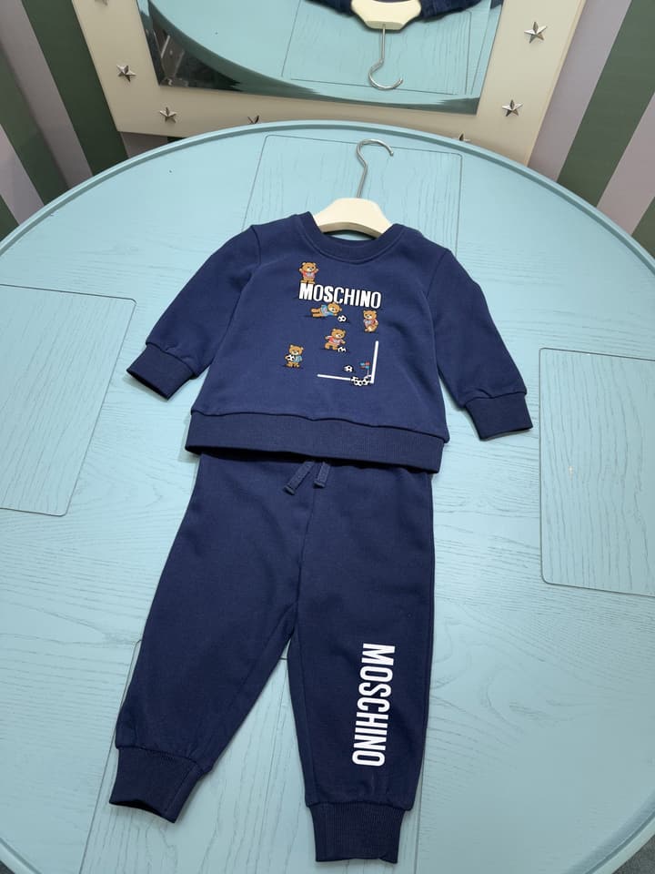 Moschino Infant Two-Piece Sweatshirt Set – Kids Collection – 2025SS in Navy Blue Graphic Set