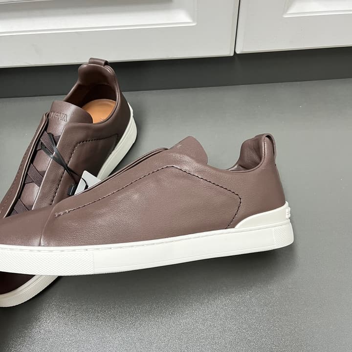 Zegna SECONDSKIN Triple Stitch™ Casual Sneakers in Monochromatic Black