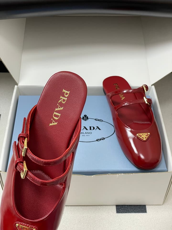 Prada Wrinkled Patent Ballet Flats – 25SS in Leopard Print