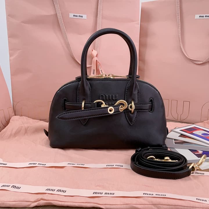 Miu Miu Aventure Nappa Leather Bowling Bag
