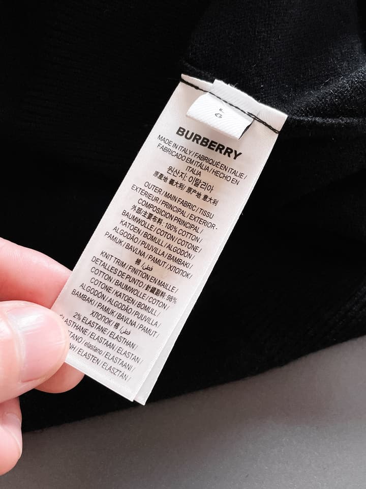 Burberry Half-Zip Wool Blend Sweater in Black Logo