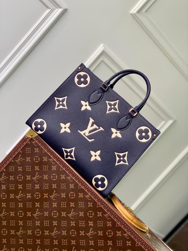 Louis Vuitton OnTheGo Medium Nautical Tote in Navy Blue Monogram Empreinte