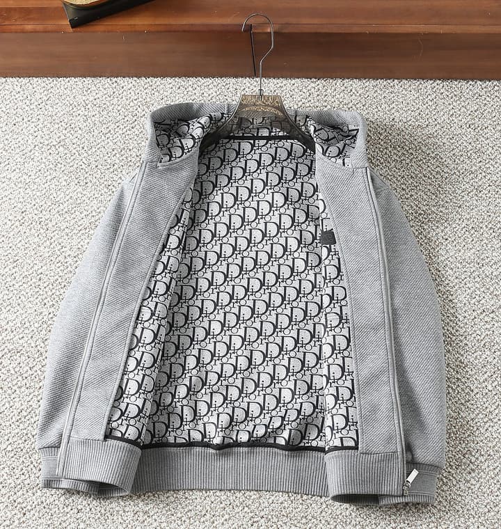 Dior Oblique Monogram Sweatshirt Jacket – 25SS Early Autumn Collection in Classic Black