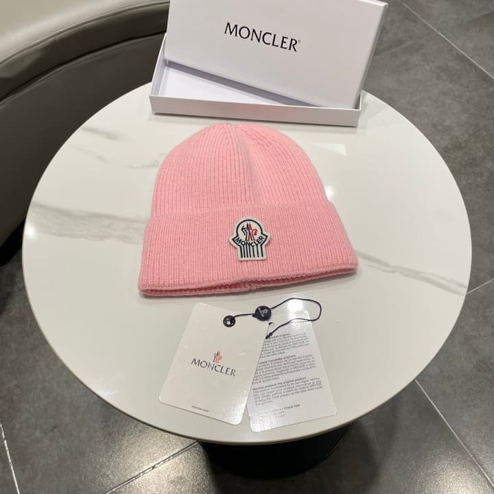 Moncler Knitted Beanie Hat in Classic Black