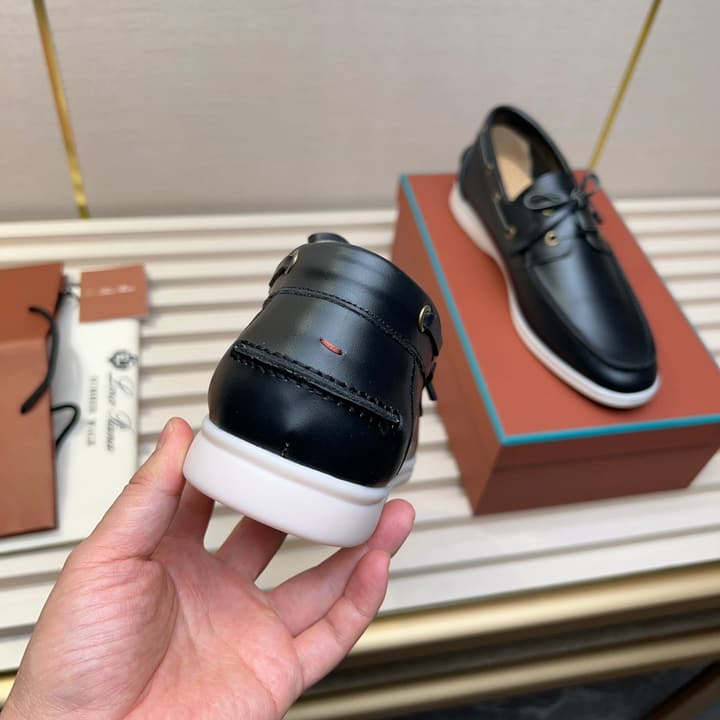 Loro Piana Moccasin Shoes – 2025 Collection in Navy Blue Leather
