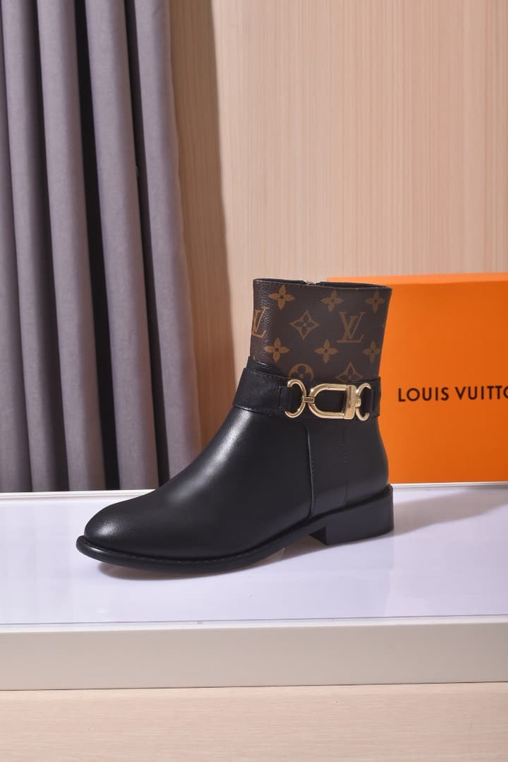 Avant-Garde Footwear Co. Classic Calfskin Boots in Black Monogram Buckle Boot