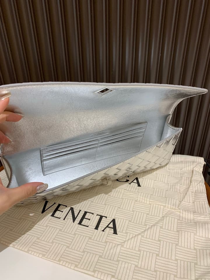 Bottega Veneta Andiamo Clutch Bag in Black Intrecciato