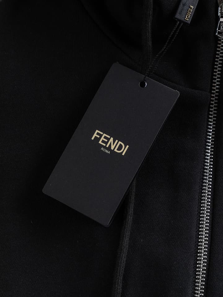 Fendi Double F Logo Embroidered Short Sleeve T-Shirt – 25SS in Black