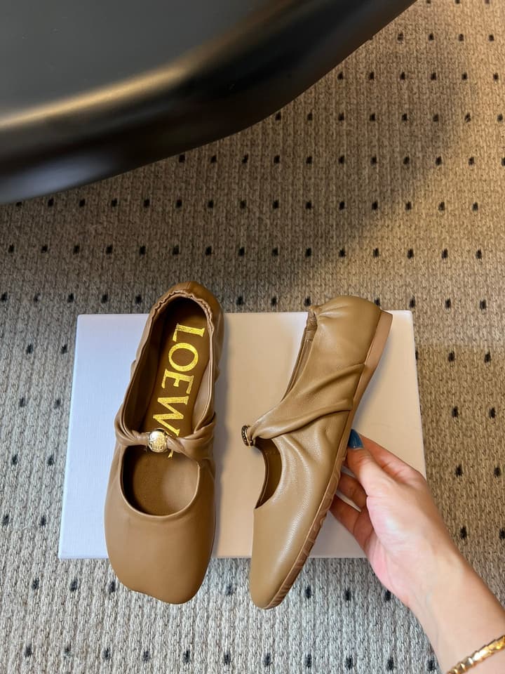 Loewe Pebble Soft Ballet Mules – 25SS Collection in Pebble Black