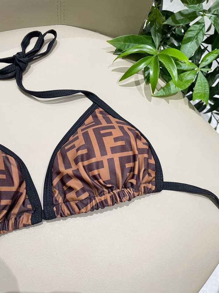 Fendi One-Piece Swimsuit in Brown Ff Monogram Set