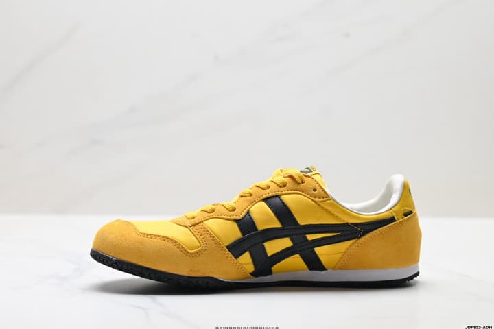 Onitsuka Tiger Serrano Nylon Retro Sneakers in Blue With White Stripes