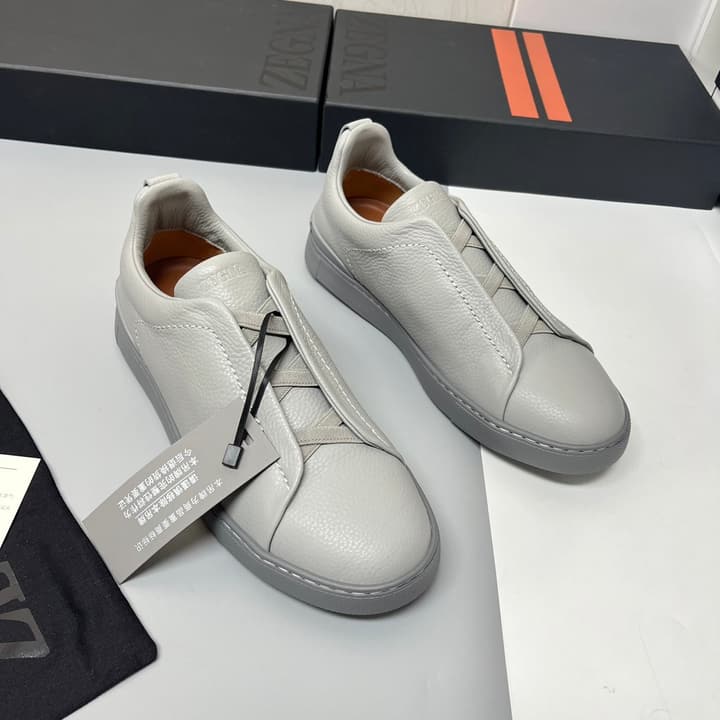 Zegna SECONDSKIN Triple Stitch™ Casual Sneakers in Monochromatic Black