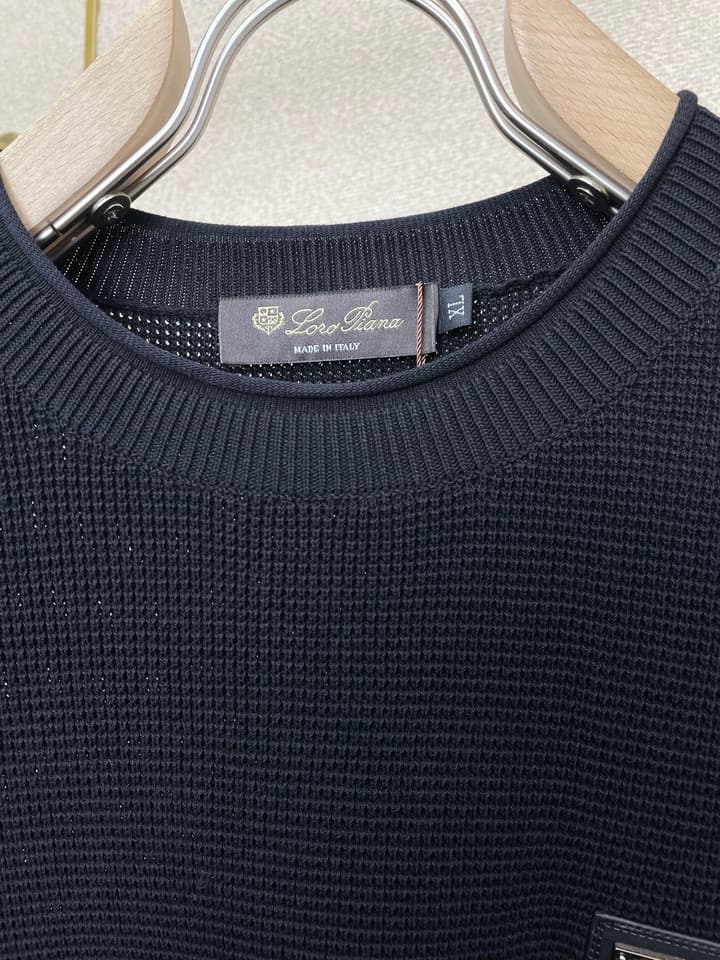 Loro Piana Men's Casual Short-Sleeve Polo Shirt in Black Textured