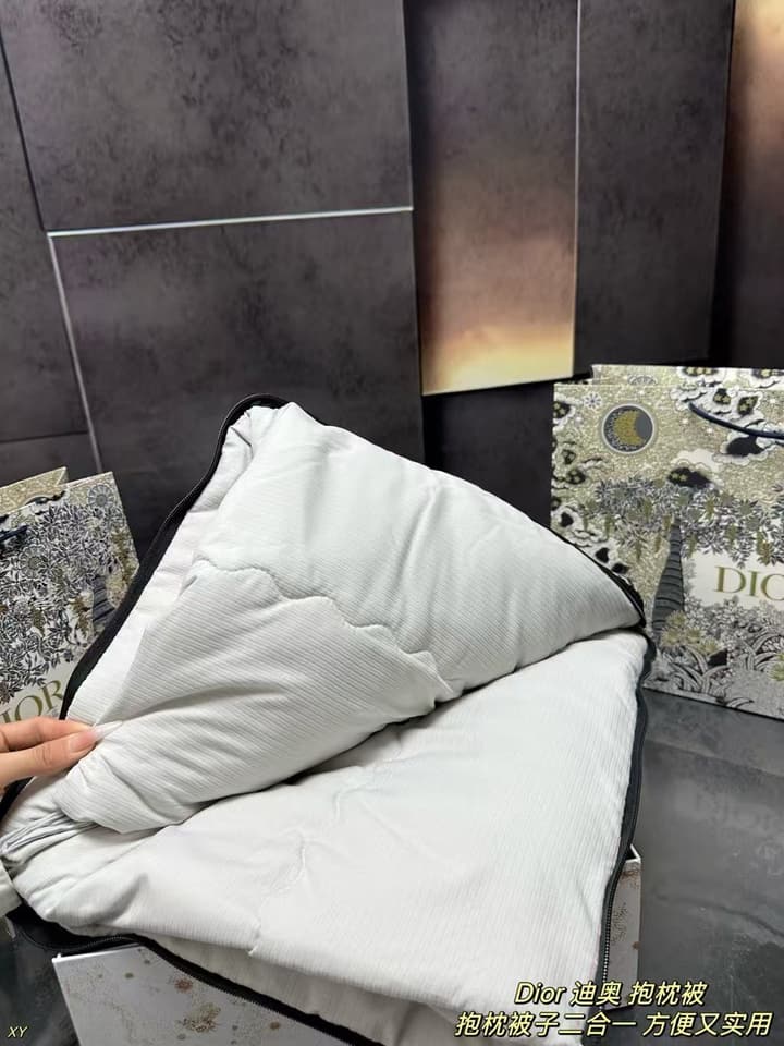 Dior Pillow Blanket Cushion in Black And White Oblique