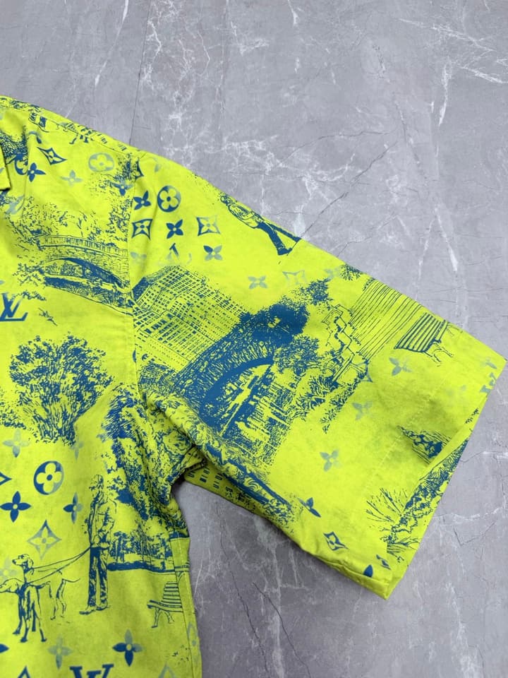 Louis Vuitton Monogram City Walk Beach Shirt – Spring/Summer Collection – 2026 in Lime Green
