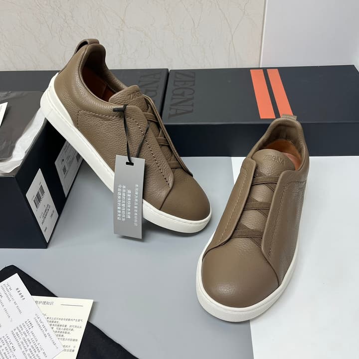 Zegna SECONDSKIN Triple Stitch™ Casual Sneakers in Monochromatic Black