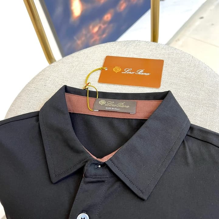 Loro Piana Classic Cotton Polo Shirt – 2026 Spring/Summer Collection in Classic Black