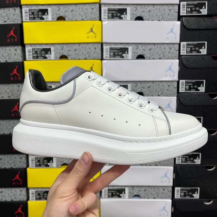 Alexander McQueen Oversized Low-Top Sneakers in All Black With White Sole