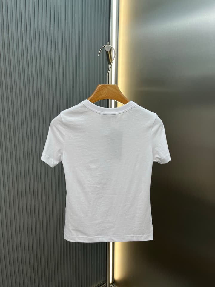 Gucci Fleece Logo Knit Cotton T-Shirt – 2026SS in White - Purple Logo