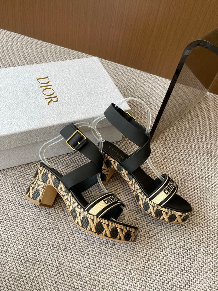 Dior Riviera Dway Wedge Sandals – Spring/Summer 2025 Collection in Black