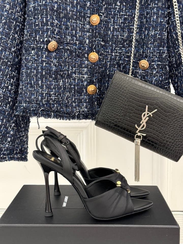 Saint Laurent High-Heel Sandals – 25SS in Black Suede