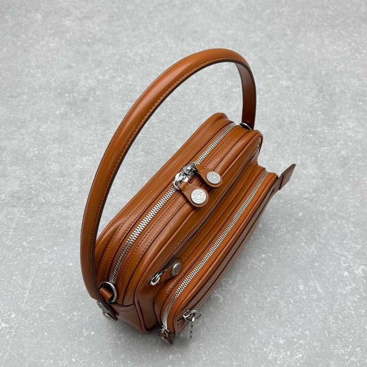 Acne Studios Retro Collapsed Camera Bag in Chocolate