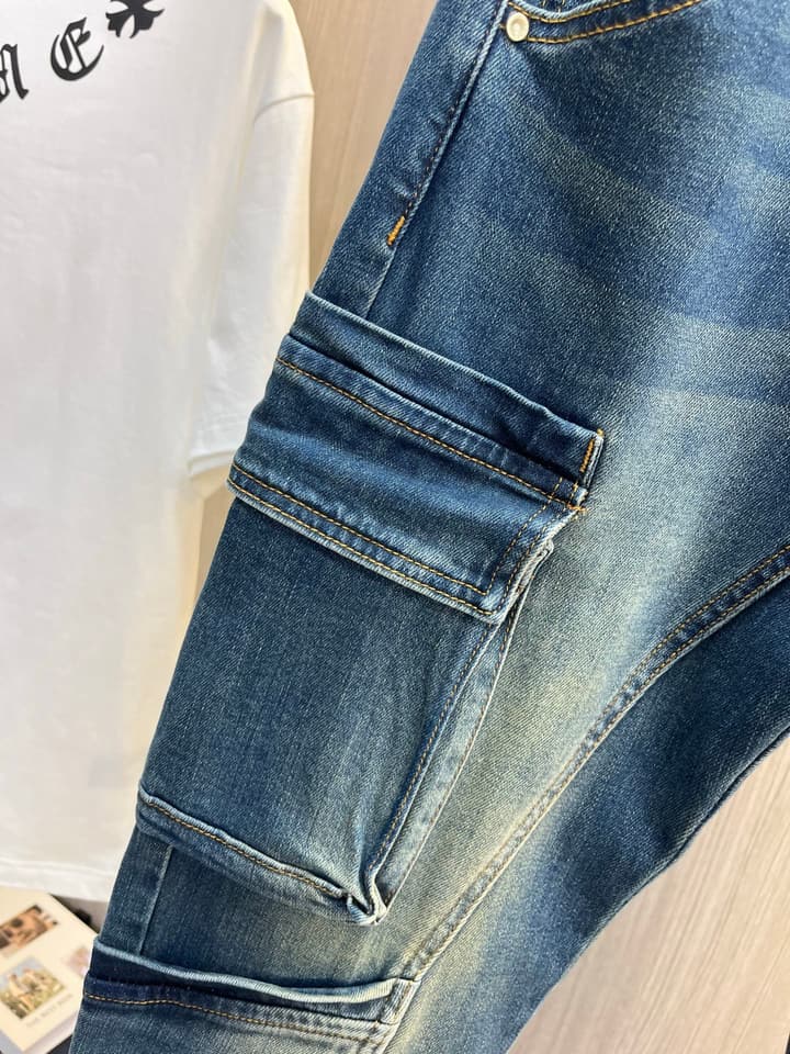 Prada Men's Washed Denim Jeans – 2025 Collection in Solid Black