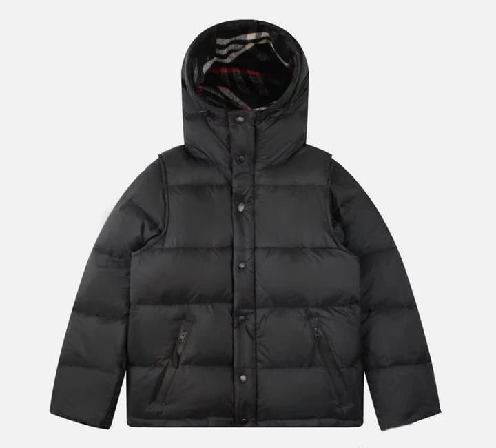 Burberry Detachable Hood Puffer Jacket – SS23 in Black Down Jacket (full Sleeve)