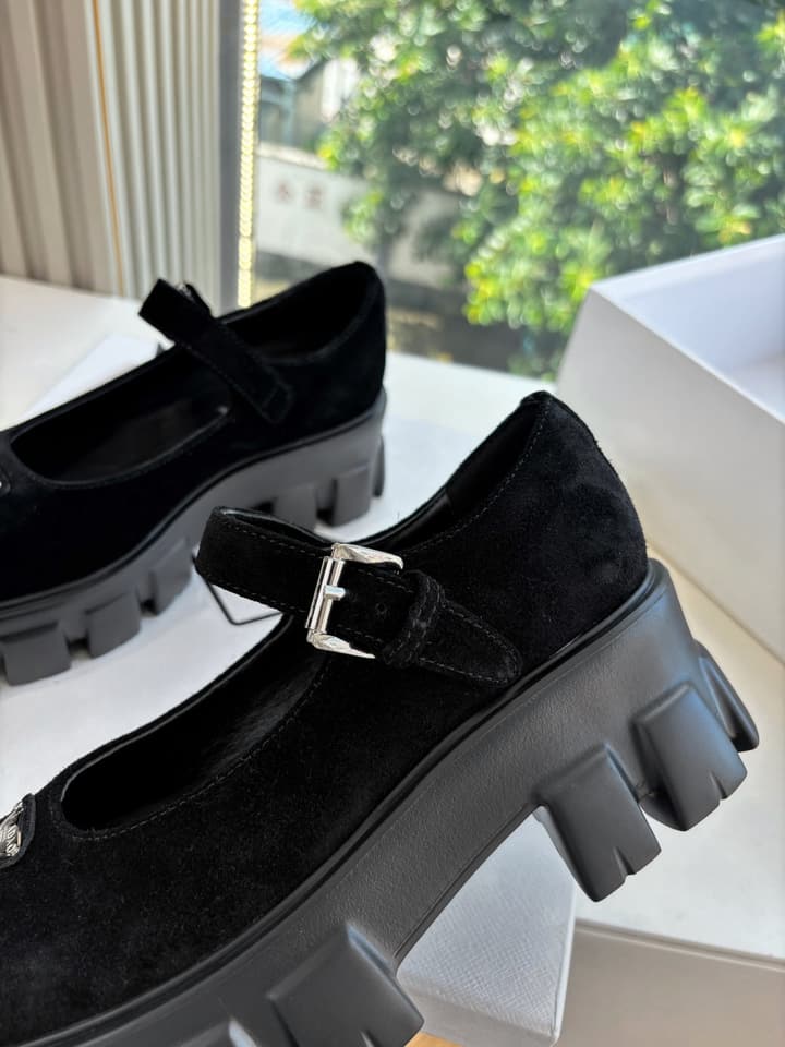 Prada Monolith Platform Mary Jane Loafers – 25FW in Assorted Leather & Suede Collection