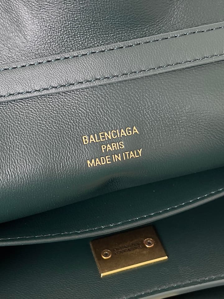 Balenciaga Rodeo Mini Handbag – Quiet Luxury Collection in Dark Green Leather