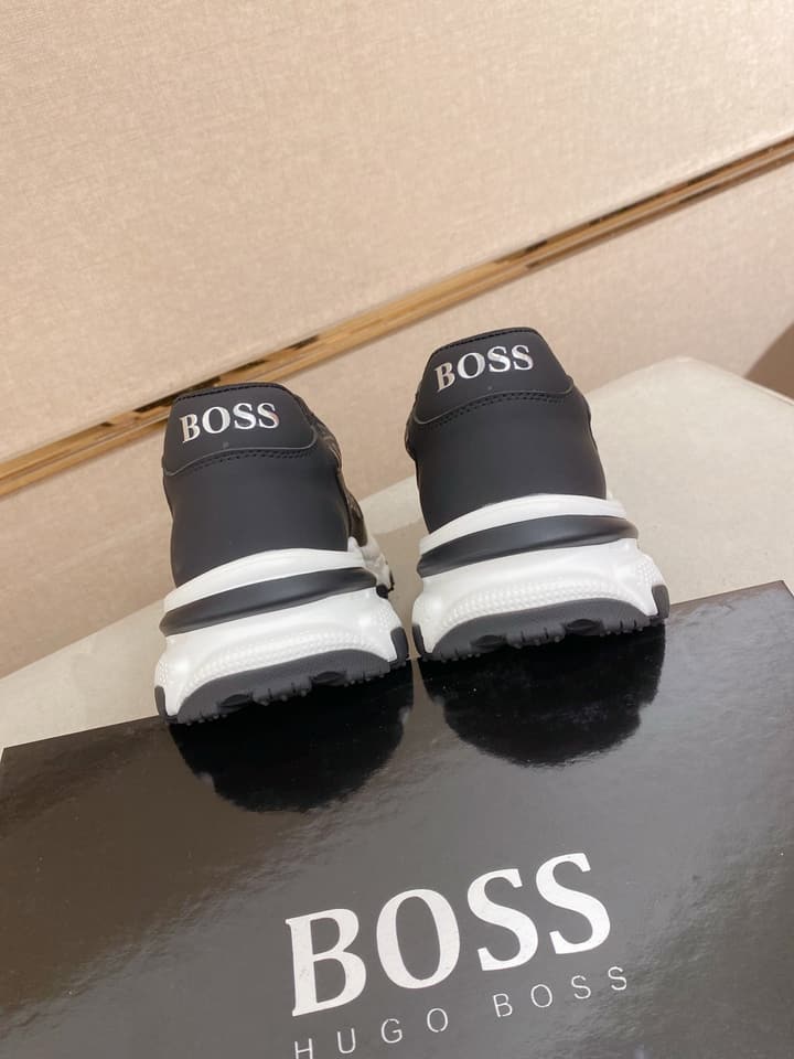 Boss Men's Casual Leather Sneakers in Blue