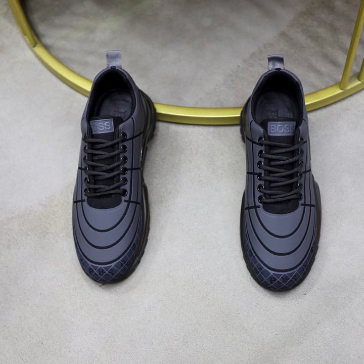 Boss Men's Knit Casual Sneakers in Indigo Wavy