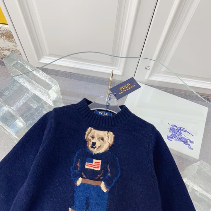 Ralph Lauren Kids Knitted Sweater – Kids Collection in Dark Navy Bear Sweater