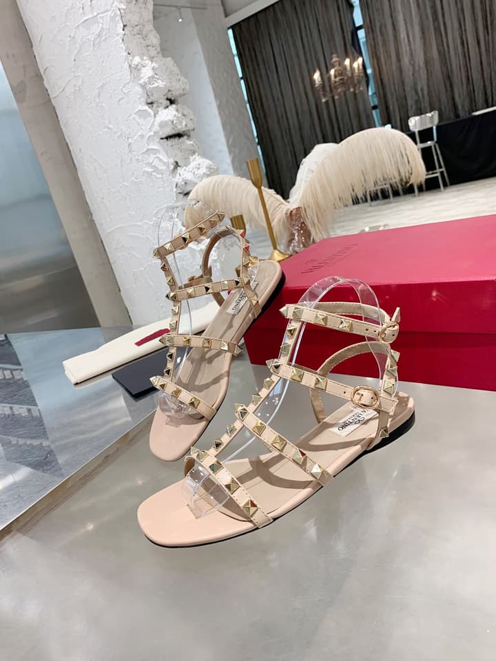 Valentino Studded Classic Block Heel Sandals in Black