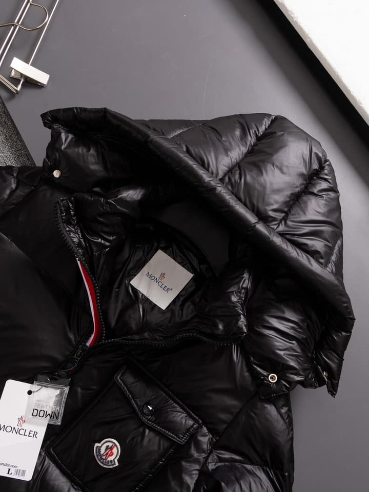 Moncler Three-Color Striped Short Down Jacket