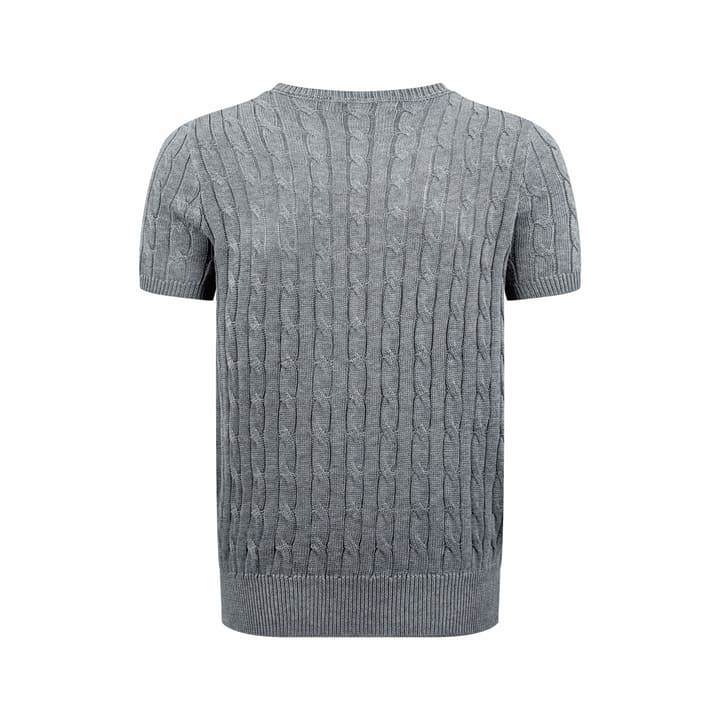 Ralph Lauren Cable-Knit Short-Sleeve Sweater in Rock Grey