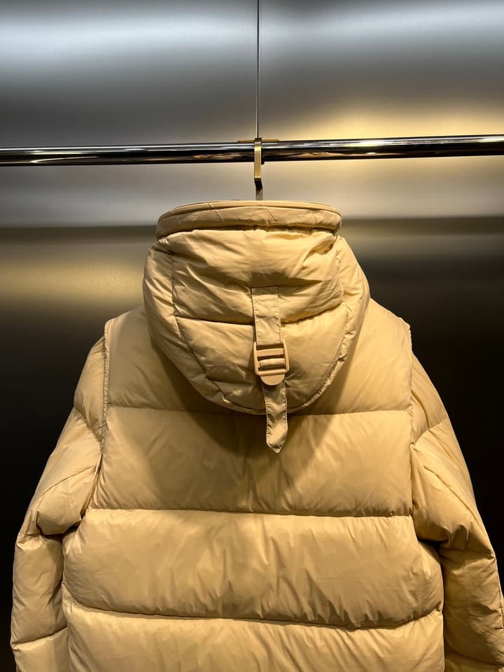 Burberry Detachable Sleeve Hooded Down Jacket in Black