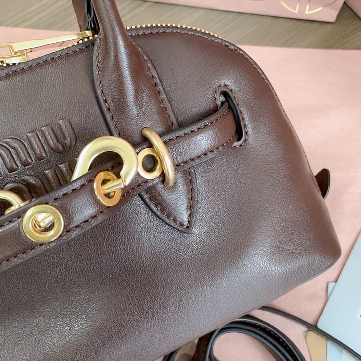 Miu Miu Aventure Nappa Leather Bowling Bag