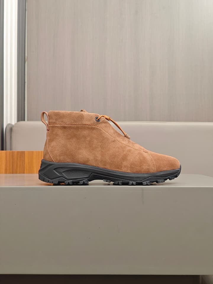 Zegna Triple Stitch™ Monte Luxury Casual Shoes in Black Leather High-top
