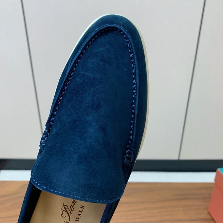 Loro Piana Glossy Cashmere Loafers in Blush Pink Suede