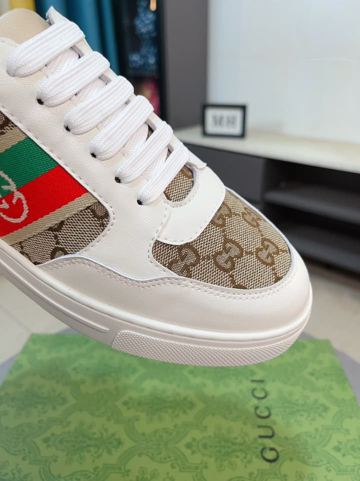 Gucci New Season Casual Fashion Sneakers in Black With Web Stripe