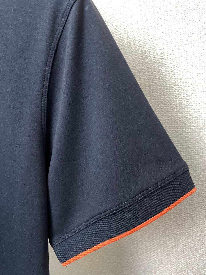 Hermès Men's Casual Short-Sleeve T-Shirt in Black With Orange Trim