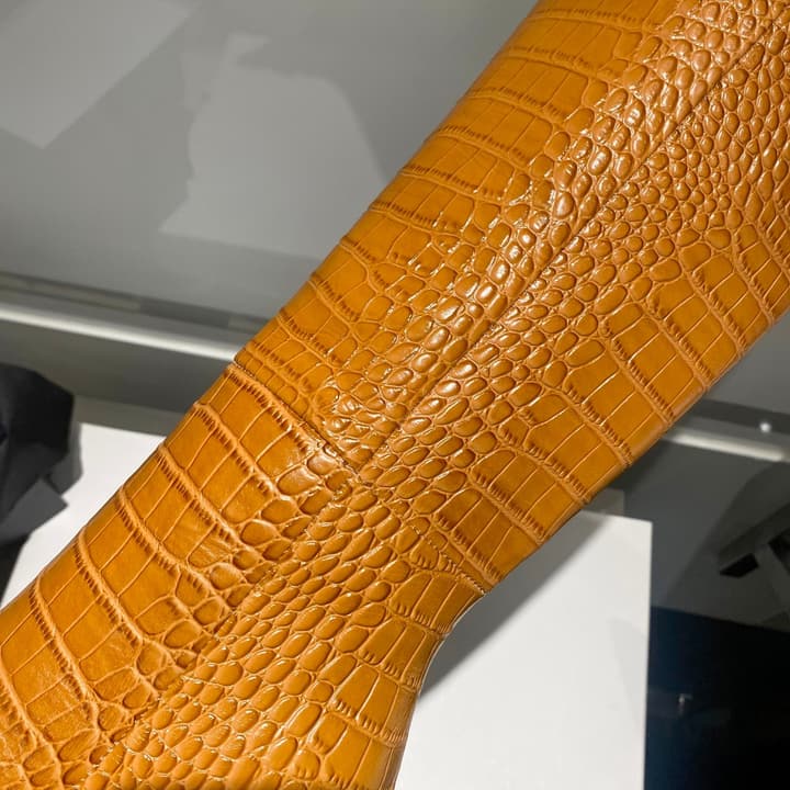 Paris Texas Crocodile Embossed Knee-High Boots – 2022 FW in Black Croc Embossed