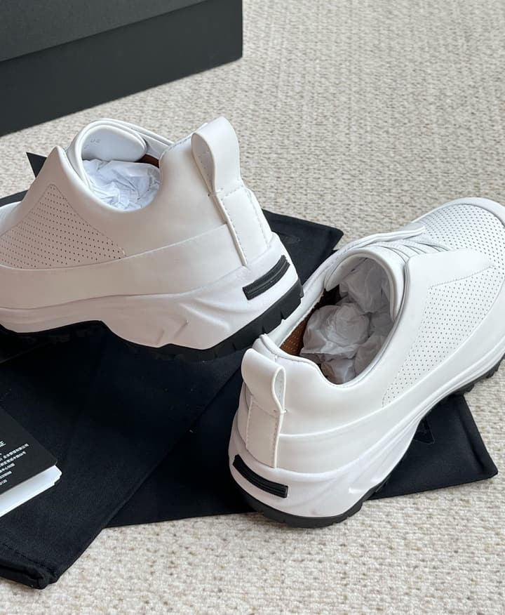 Zegna Triple Stitch™ Monte Perforated Casual Shoes in White Smooth