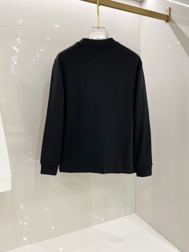 Loro Piana Fashion Casual Long Sleeve T-Shirt – Early Autumn New Counter Style in Classic Black