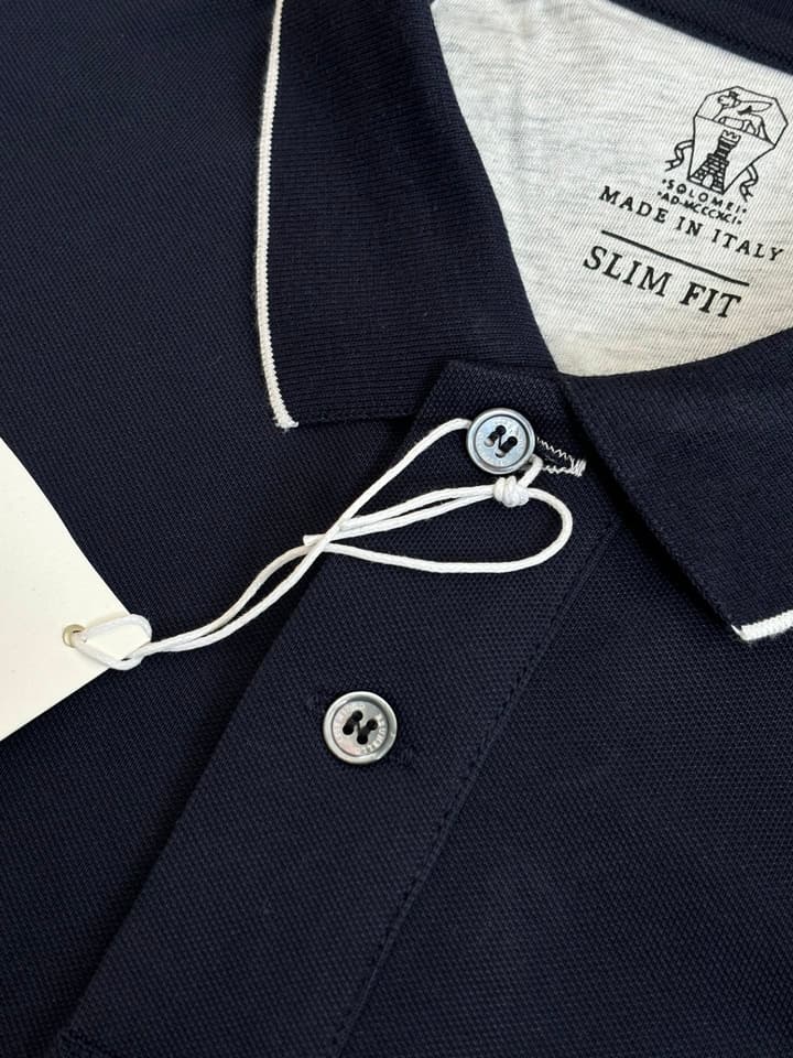 Brunello Cucinelli BC Logo Embroidered Polo Shirt – 2025 in Charcoal Grey