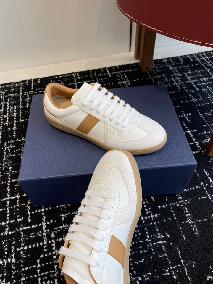 Dior 25 Pre-Fall Berlin 01 Casual German Training Sneakers – 2025 in White With Tan Accents