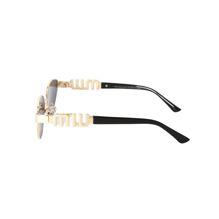 Miu Miu Logo Oval Gradient Sunglasses in Gold